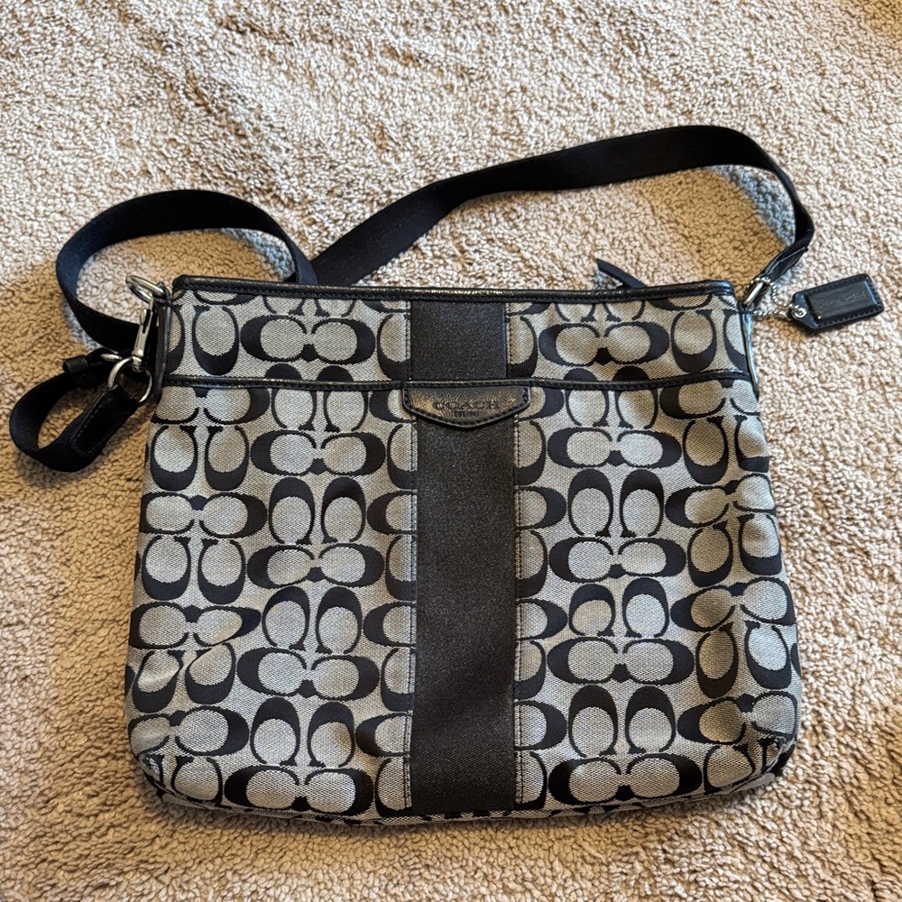 Coach Black and Gray Crossbody Bag